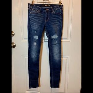 Hollister Dark Blue Distressed Skinny Jeans